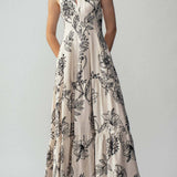 Halter Tiered Floral Maxi Dress