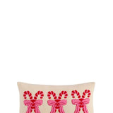 PRETTY CANDY CANE PILLOW,IVORY