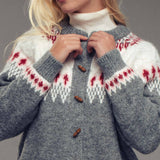 Nordic Wool Blend Toggle Buttons Cardigan