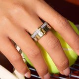 Greyson 18K Gold Non-Tarnish Two-Tone Crystal Band Ring
