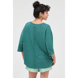 Pigment Dye Oversized Half-Sleeve T-Shirt