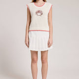 Floral Embroidered + Sequence Sleeveless Knit Vest