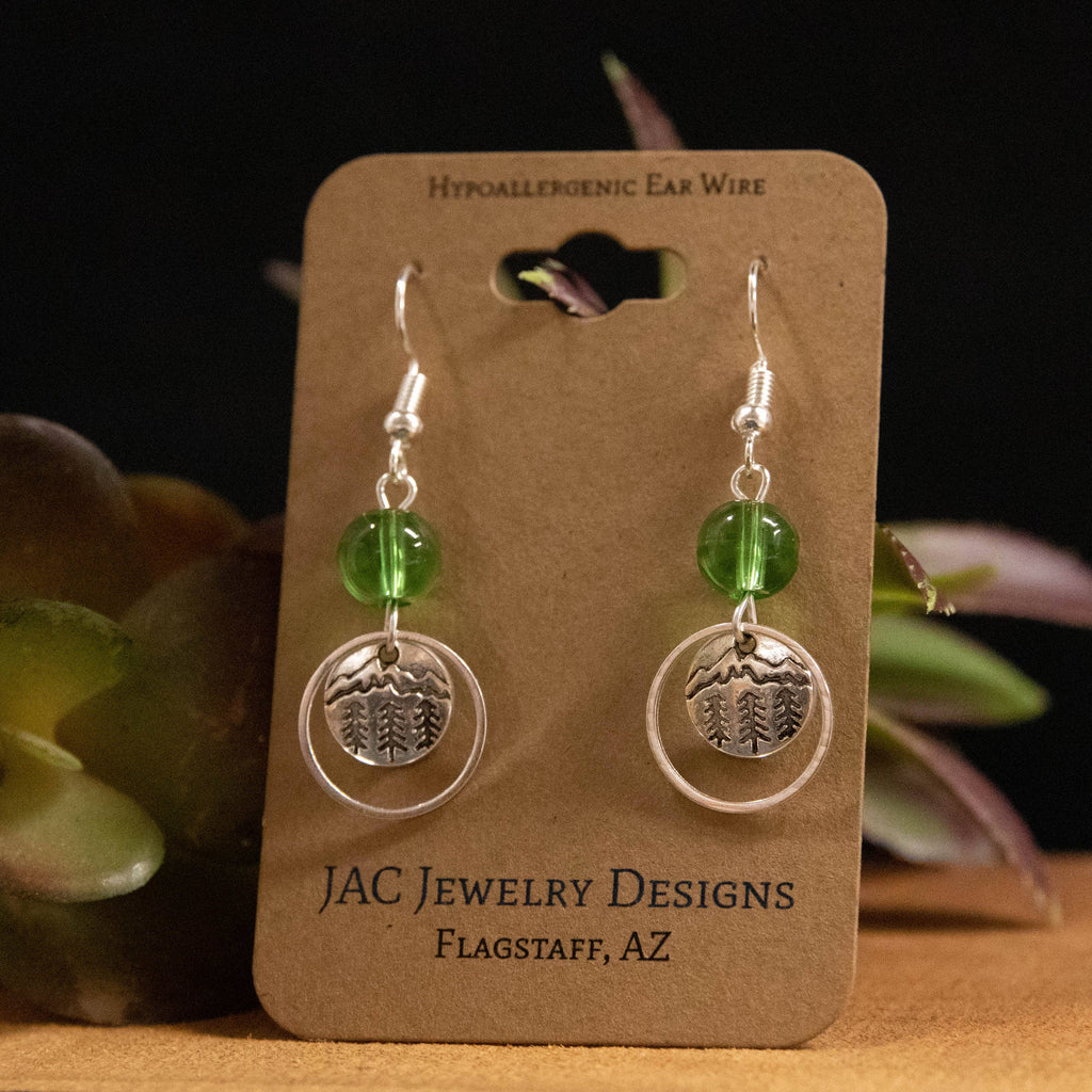 Mountain and Pine Tree Earrings