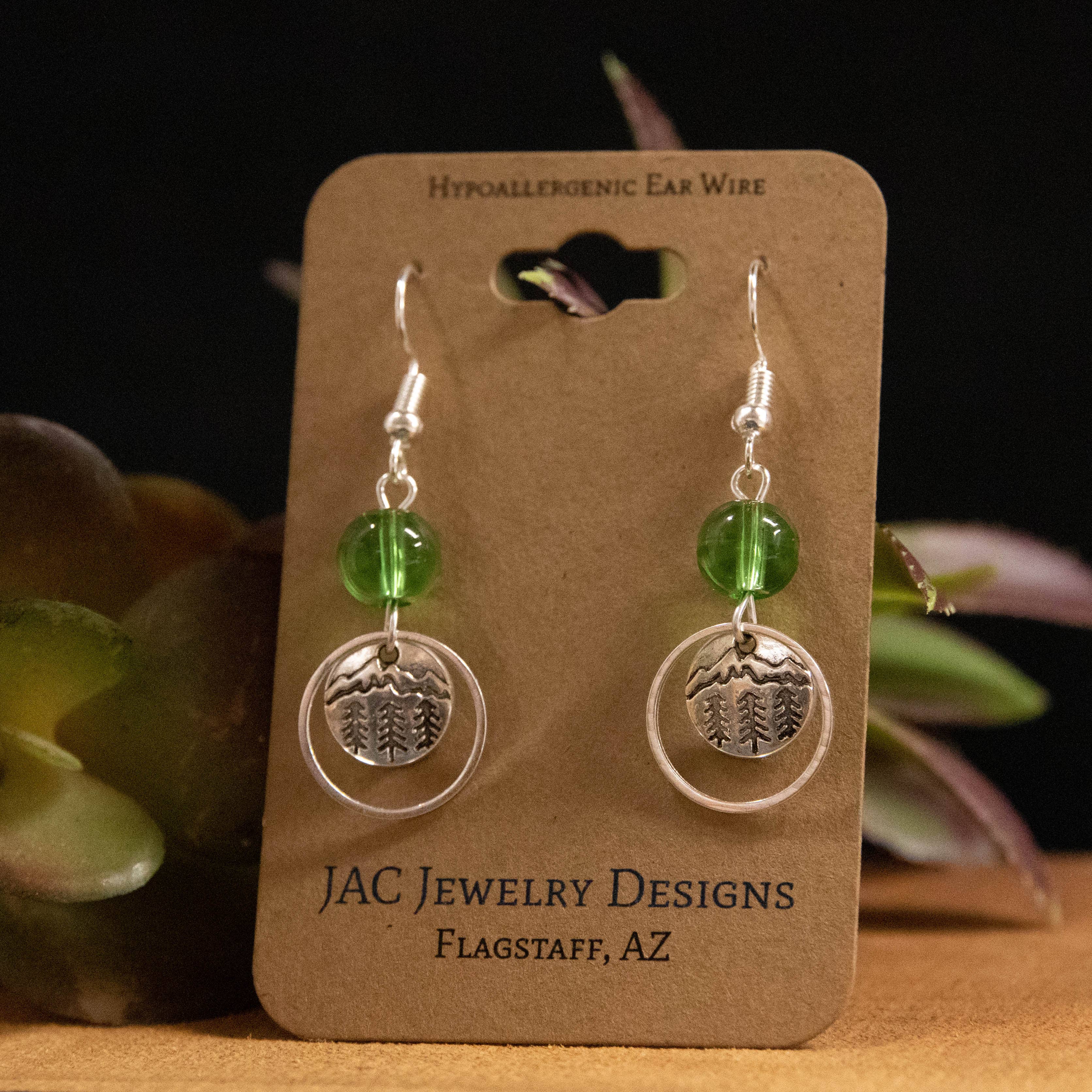 Mountain and Pine Tree Earrings