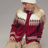 Nordic Wool Blend Toggle Buttons Cardigan