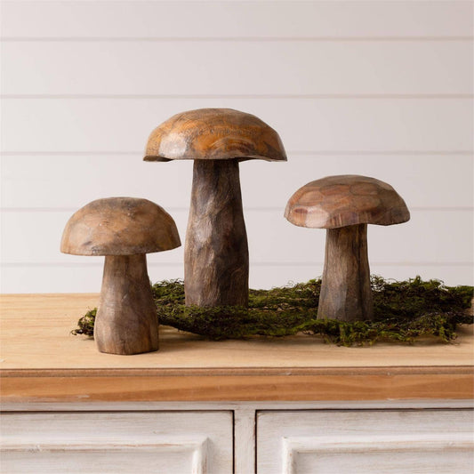 Mango Wood Carved Mushroom