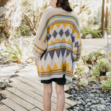 Boho Faux Fur Ruana Wrap with Cozy Pockets - Tribal Cardigan
