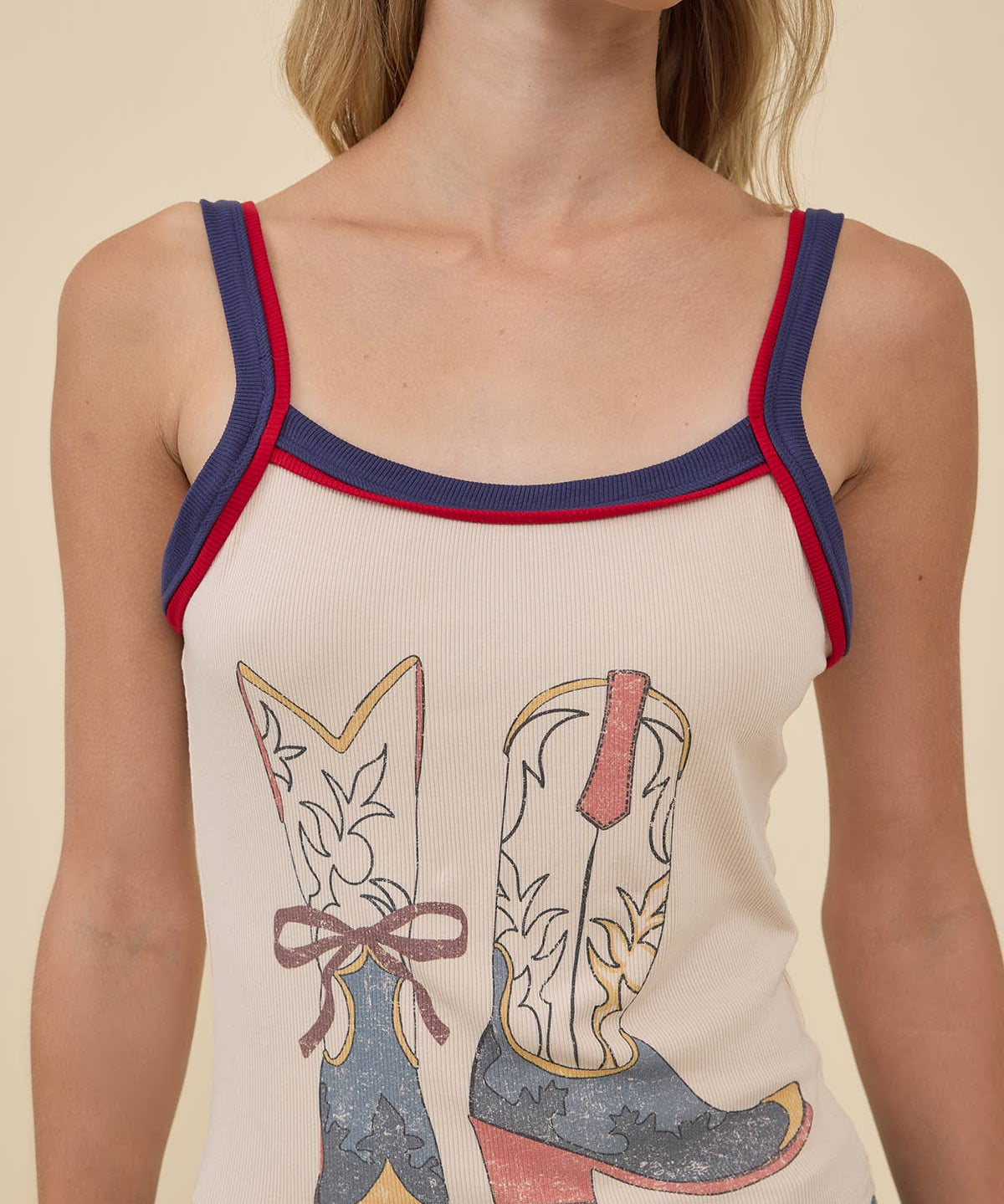 Vintage Cowboy Boots Graphic Rib Tank - RTK1120