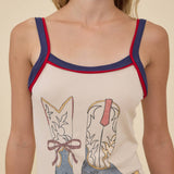 Vintage Cowboy Boots Graphic Rib Tank - RTK1120