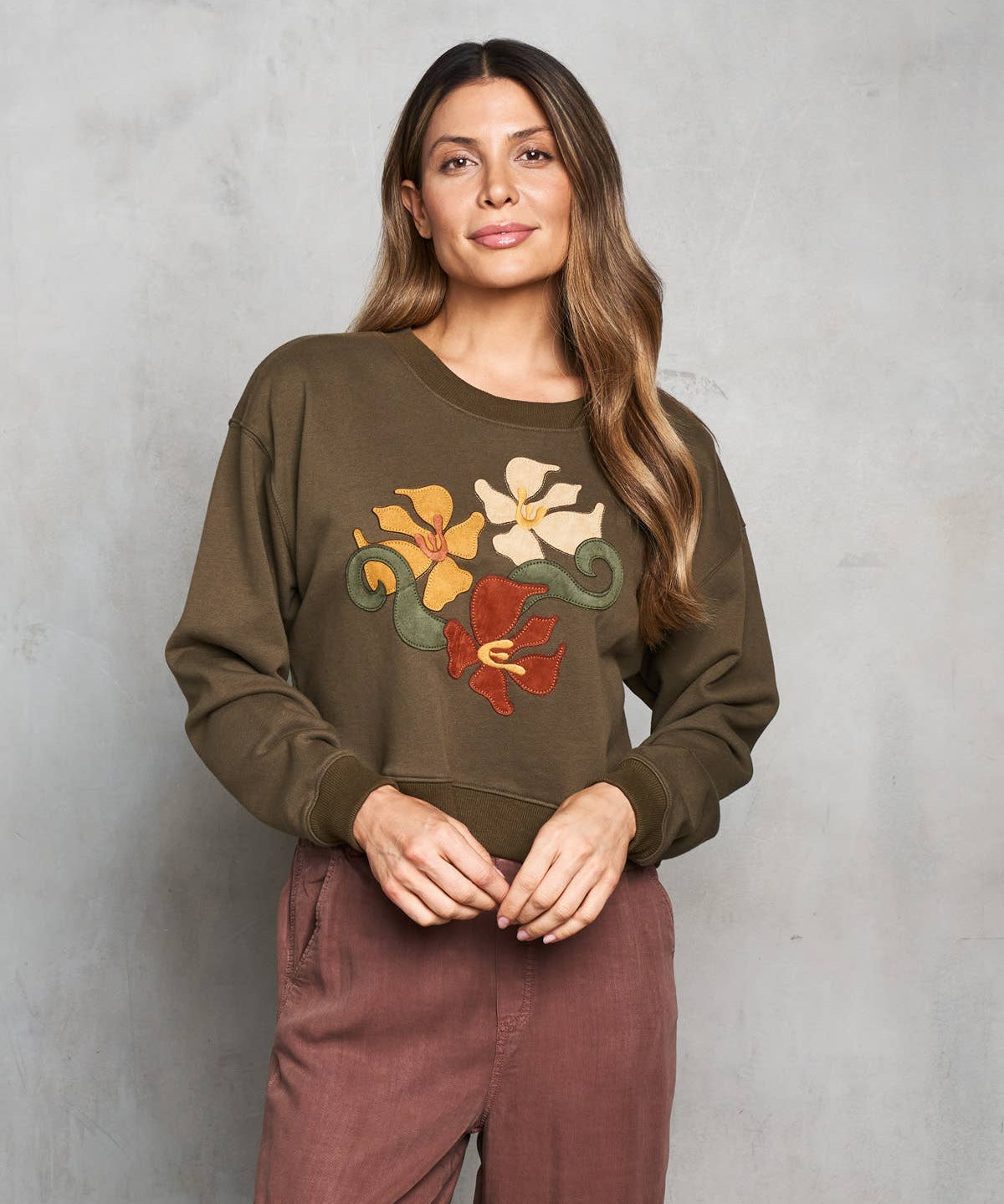 4783-MAT French Terry Applique Sweatshirt
