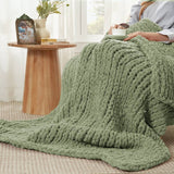 AH Handmade Chunky Knit Cable Knitted Crochet Blanket