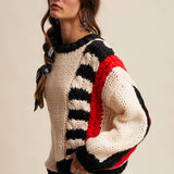 Chunky Patterned Hand-Knit Sweater
