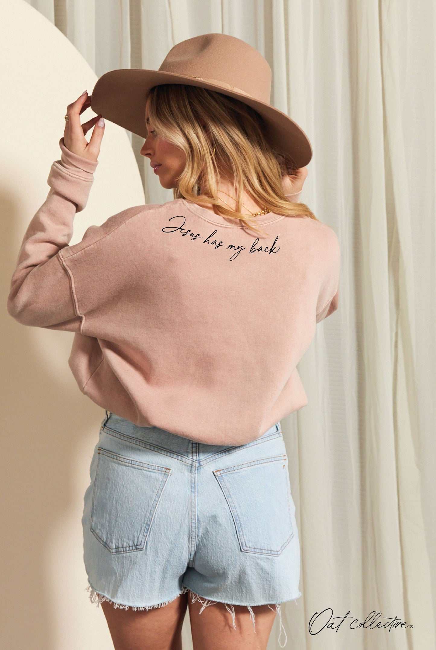 "JESUS HAS MY BACK" Graphic Sweatshirt