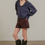 Embroidered Eyelet Collar Blouse - RT1180