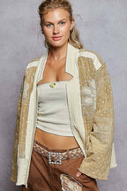 Paisley Pattern Patch Detail Jacket