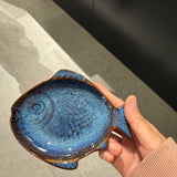Blue Fish Trinket Tray-Ceramic Ring Dish-Jewelry Tray