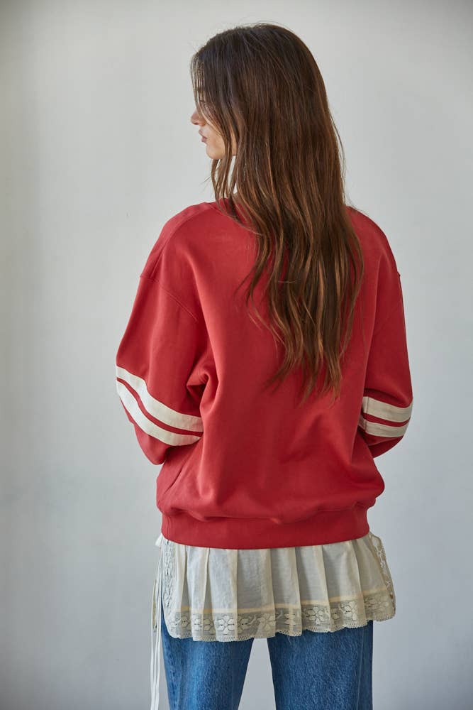 Red '67' Terry Crew Neck