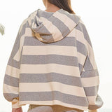 Thick Striped Fleece Hoodie