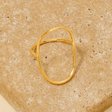 Curved Oval Minimalist Ring