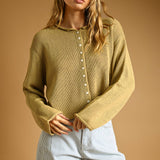 J7541   BUTTON FRONT EASY KNITTED CARDIGAN