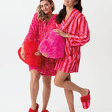 FELICITY STRIPE SLIPPERS, RED