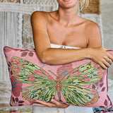 Embroidered Butterfly Throw Soft Pillow Decorative Cushion