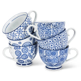 Blu/Wht Handled Cup-6 Asst-4.5"D-1483