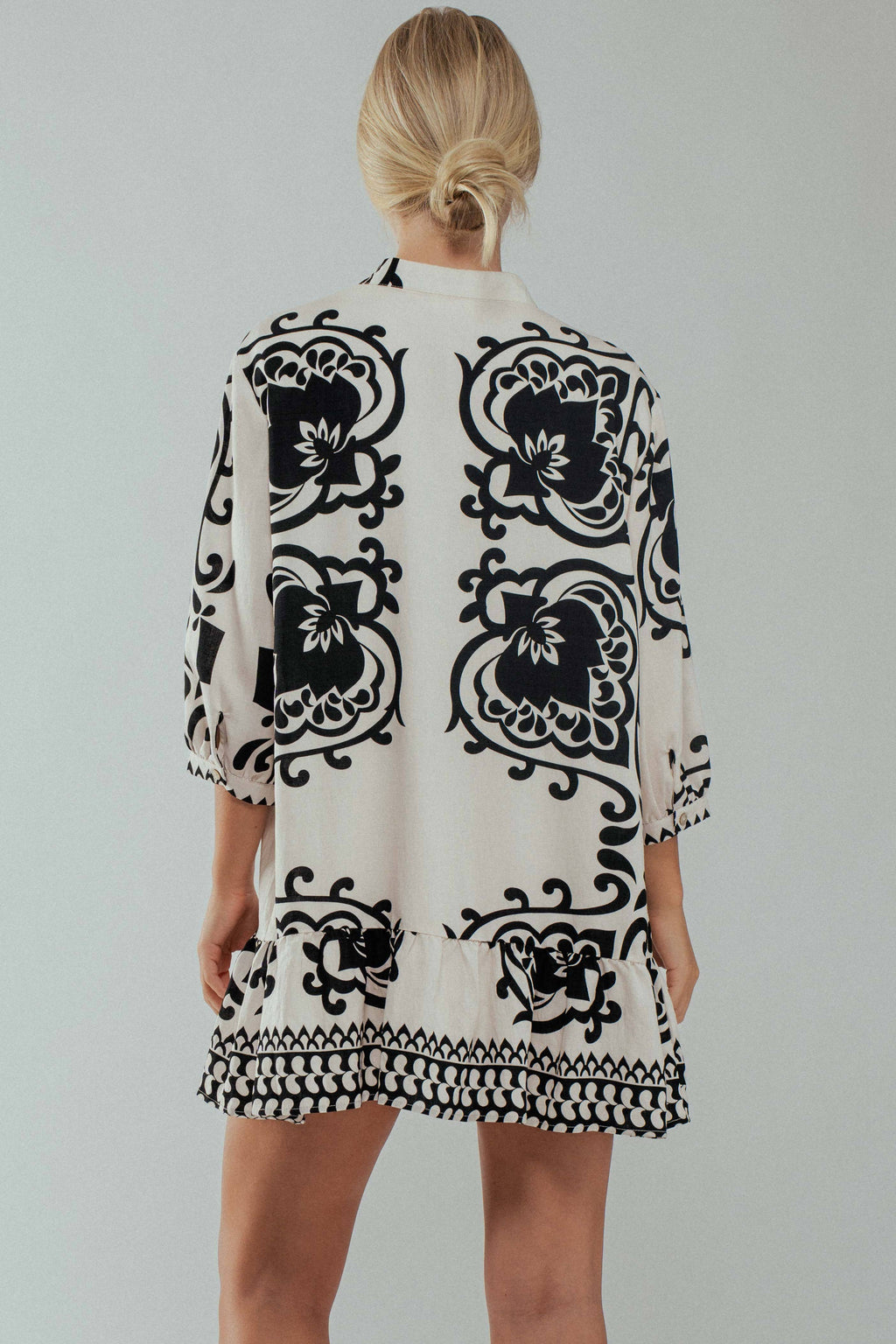 Floral Tassel Tie Tiered Dress