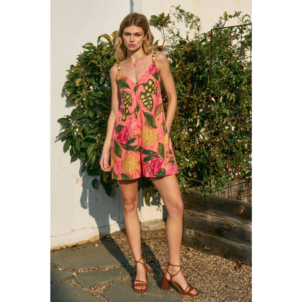 Just Like Paradise Tie Back Detail Romper