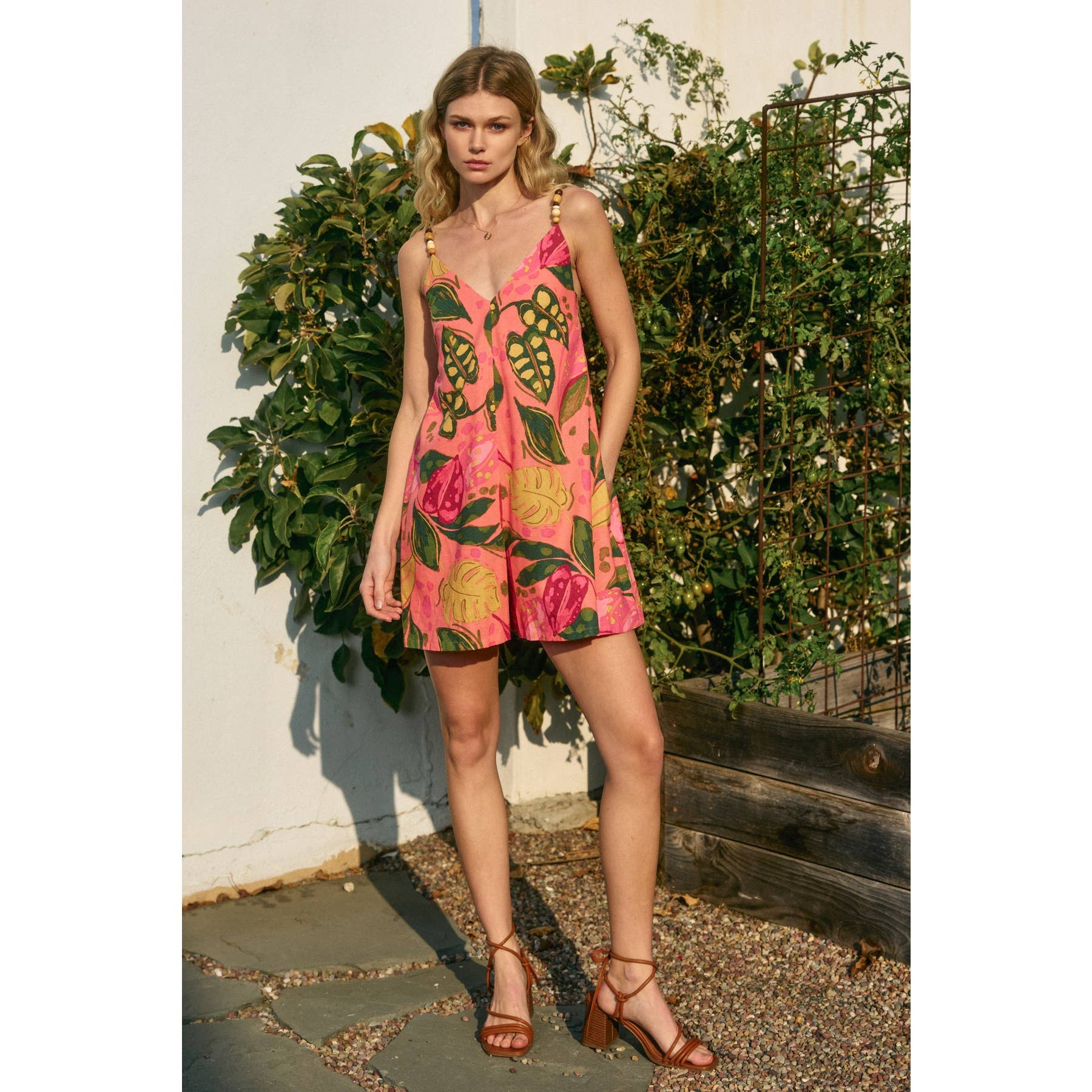 Just Like Paradise Tie Back Detail Romper