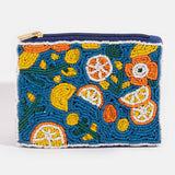 Seed Beaded Lemon Fruit Coin Purse