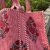 Rose Print Cotton Tote Bag