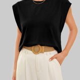 Round neck cami base tank top loose basic vest