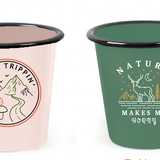 Enamel Cup Reusable Candle - "Road Trippin'"