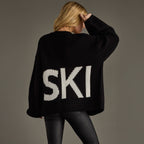 Black "Ski" Knit Cardigan