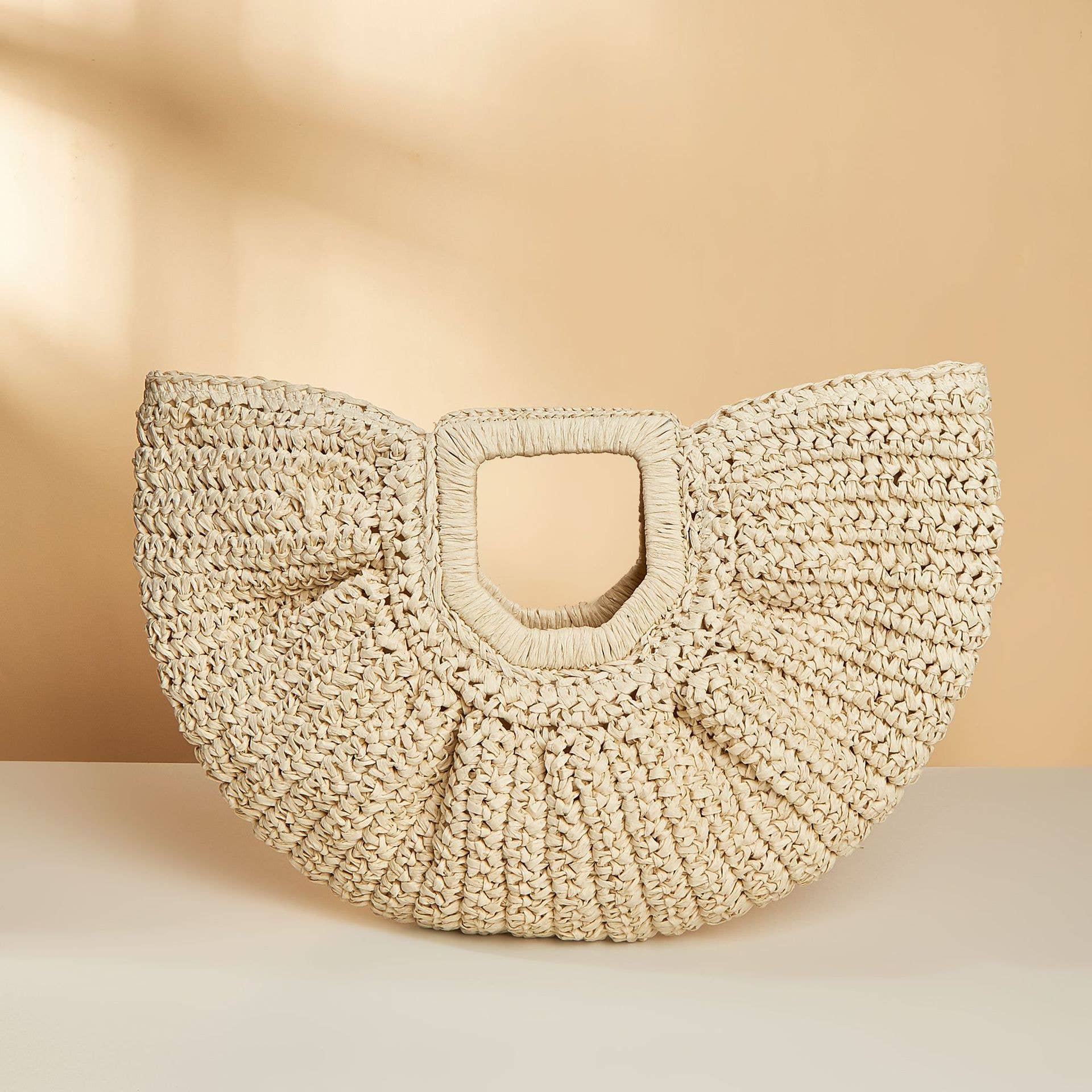 Straw woven bag vacation beach bag retro casual handbag