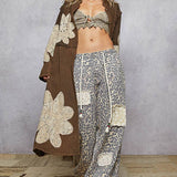 Floral Patch Long Cardigan
