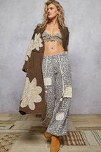 Floral Patch Long Cardigan