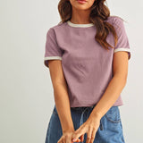ET6334   SHORT SLEEVE RINGER TOP