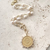 Coin jewelry pearl necklace boutique salon jewelry