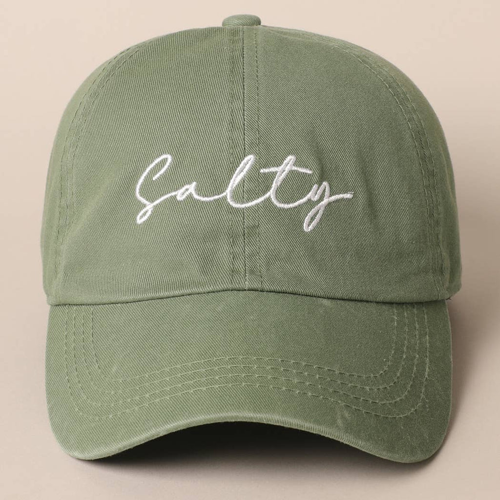 'Salty' Embroidered Baseball Cap