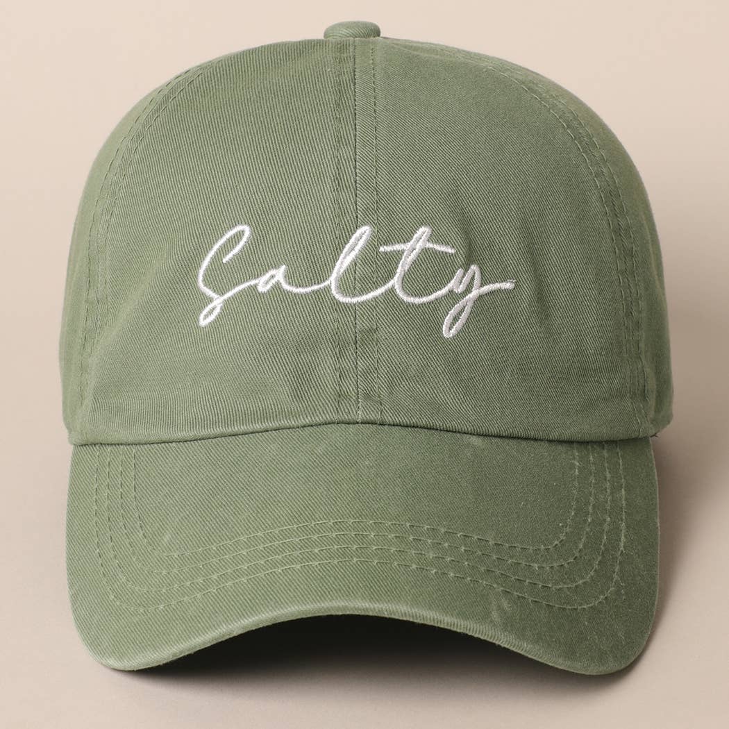 'Salty' Embroidered Baseball Cap
