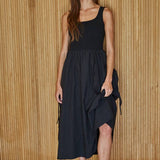 Woven Poplin Midi Dress