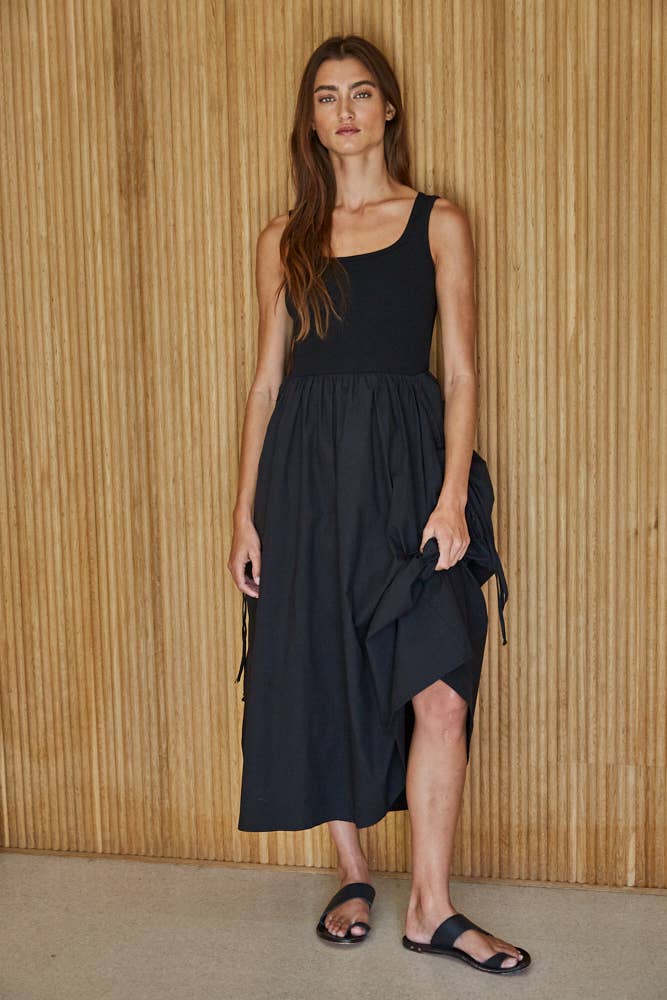 Woven Poplin Midi Dress