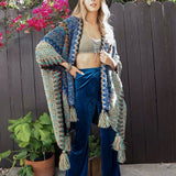 Western Colorful Crochet Patterned Ruana - The Original!