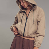 Matte Drawstring Hooded Everyday Jacket