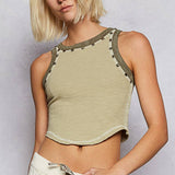 Contrast Knit Tank Top