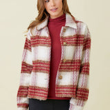 60367 Plaid Printed Jacket