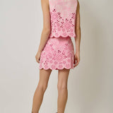 71099 Embroidered Eyelet Washed Skort