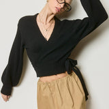 Wrap Tie Knit Sweater